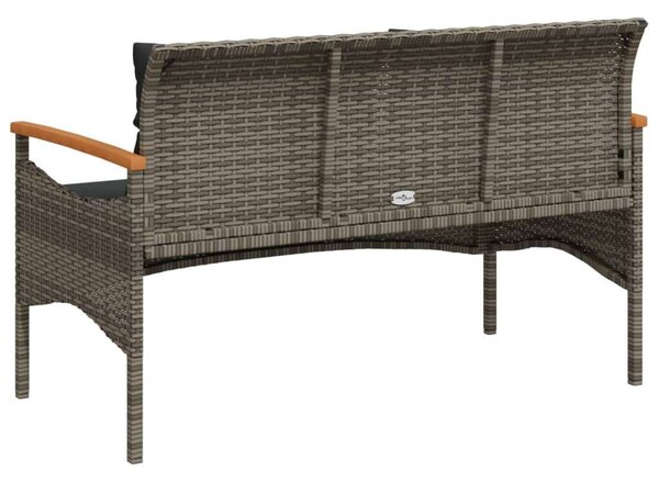 VidaXL Polyrattan Kerti Pad - Szürke - 116x62,5x74 cm