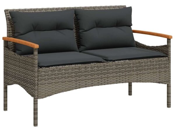 VidaXL Polyrattan Kerti Pad - Szürke - 116x62,5x74 cm