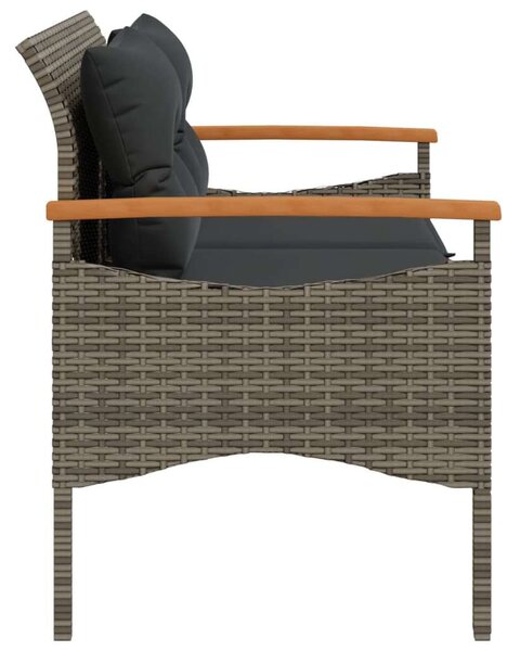 VidaXL Polyrattan Kerti Pad - Szürke - 116x62,5x74 cm