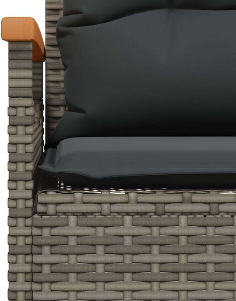 VidaXL Polyrattan Kerti Pad - Szürke - 116x62,5x74 cm