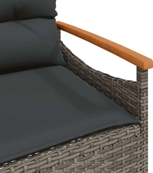 VidaXL Polyrattan Kerti Pad - Szürke - 116x62,5x74 cm