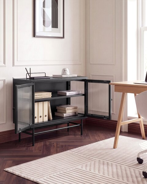 Vitrin DEVON Fém 77 cm Fekete
