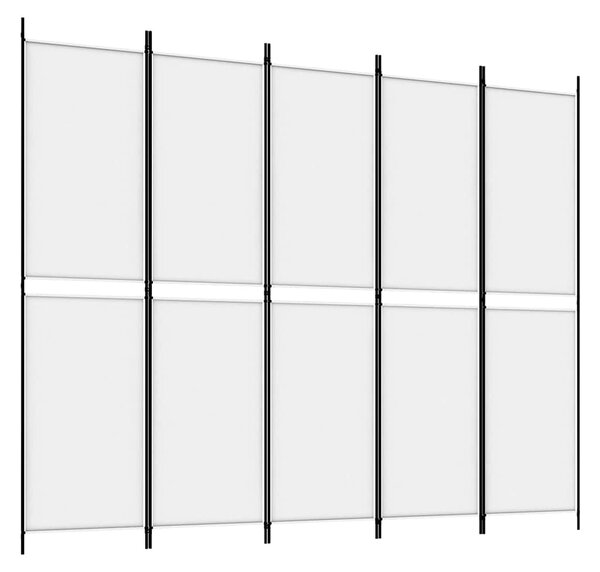 Fehér 5 paneles paraván 250x200 cm szövet