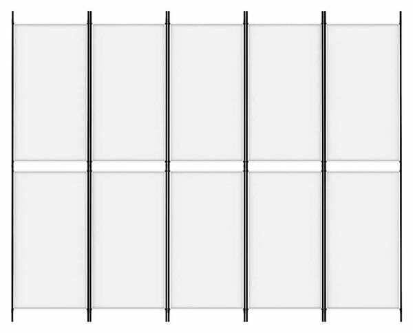 Fehér 5 paneles paraván 250x200 cm szövet
