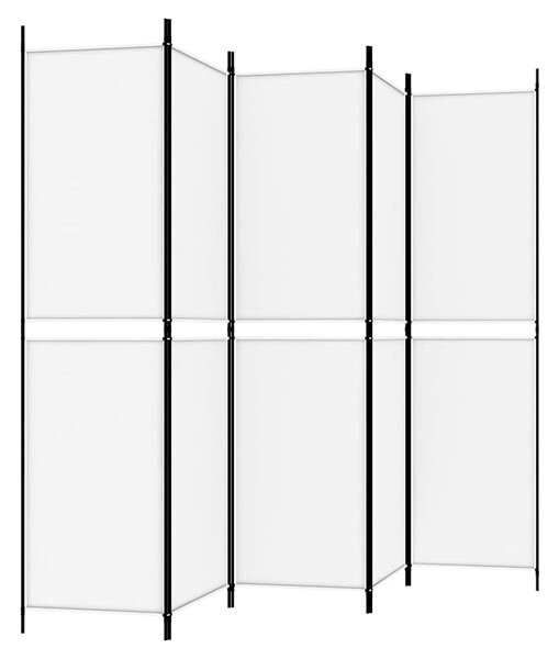 Fehér 5 paneles paraván 250x200 cm szövet