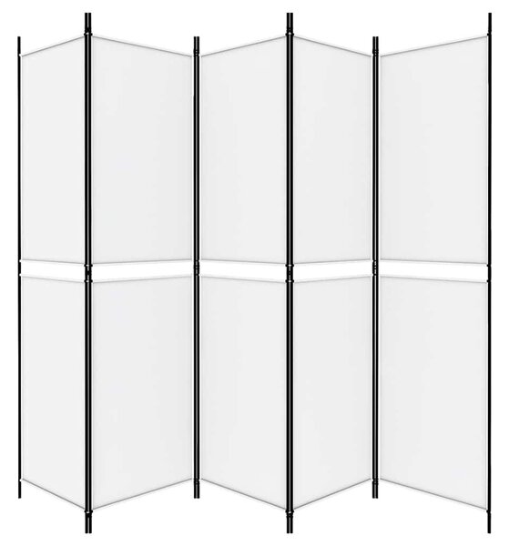 Fehér 5 paneles paraván 250x200 cm szövet