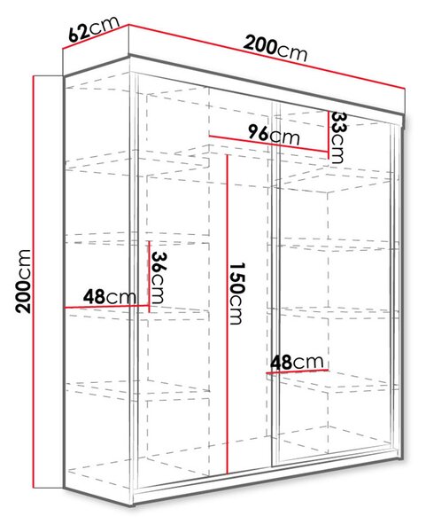 ELVIRA 5 tükrös gardróbszekrény 150 cm - sonoma tölgy