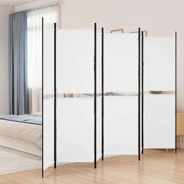 6 paneles fehér szövet térelválasztó 300x200 cm