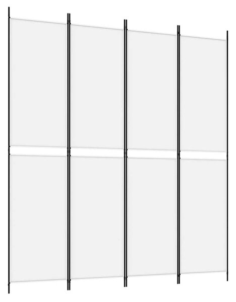 4 paneles fehér szövet térelválasztó 200x220 cm