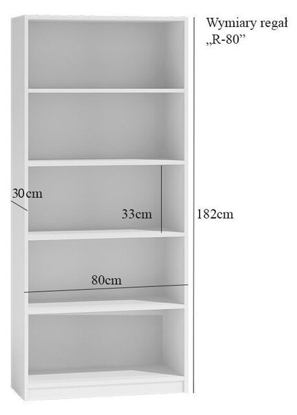 Keskeny könyvespolc RAUNO - 80 cm, artisan tölgy / antracit