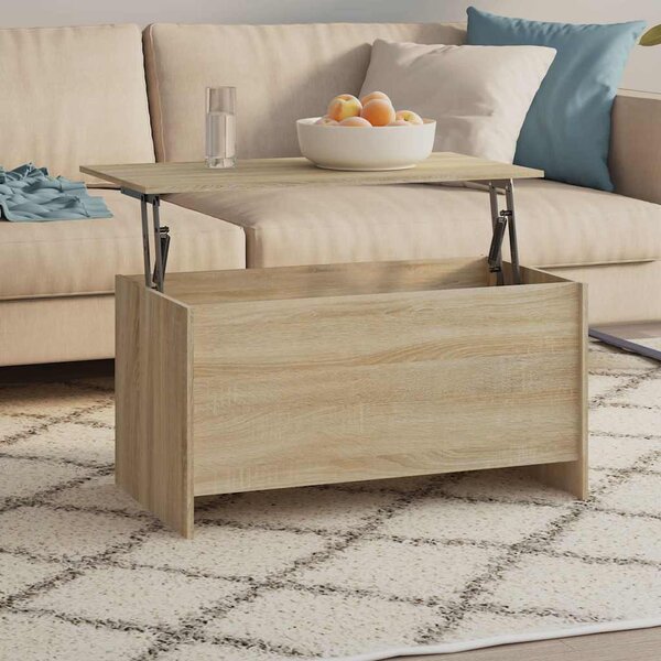 Sonoma tölgy színű szerelt fa dohányzóasztal 102x55,5x52,5 cm