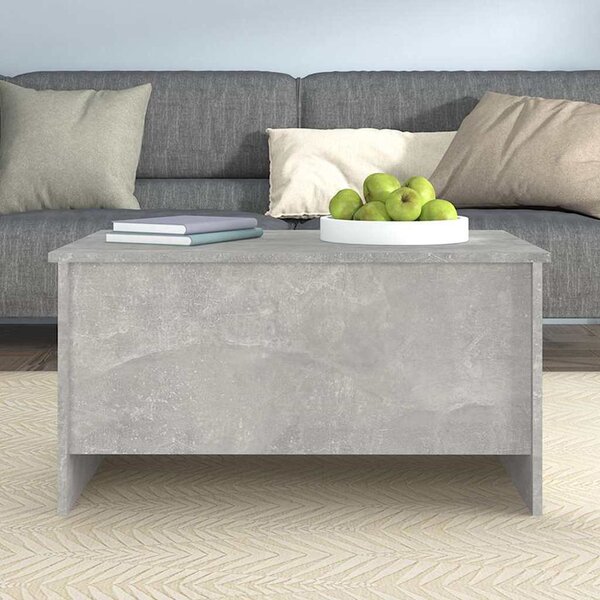 Betonszürke szerelt fa dohányzóasztal 80 x 55,5 x 41,5 cm