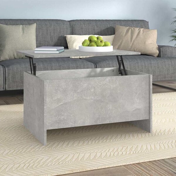 Betonszürke szerelt fa dohányzóasztal 80 x 55,5 x 41,5 cm