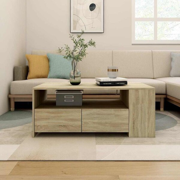 Sonoma tölgy színű szerelt fa dohányzóasztal 102 x 55 x 42 cm