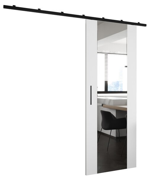 PERDITA 2 tolóajtó tükörrel - 80 cm, fehér