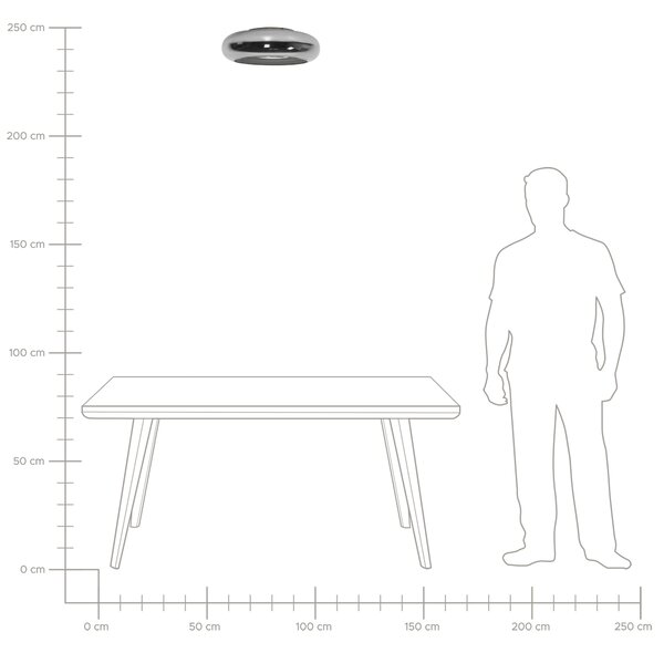 LED mennyezeti lámpa NITH Dimmer funkcióval Üveg Ezüst