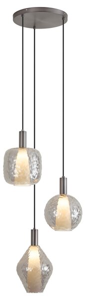 Design függőlámpa Gun metal 3-lámpás - Ard