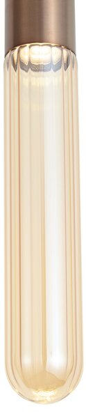 Art Deco függőlámpa sötét bronz bordázott üveggel IP44 - Walcott