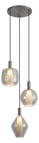 Design függőlámpa Gun metal 3-lámpás - Ard