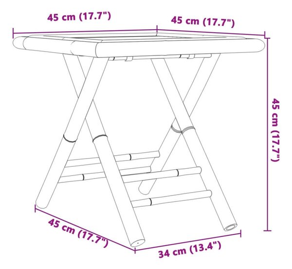 VidaXL 3 részes bambusz bisztrószett