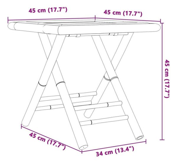 VidaXL 3 részes bambusz bisztrószett