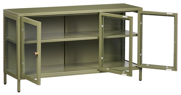 Vitrin NEWPORT Fém 115 cm Zöld