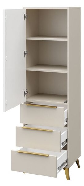 Keskeny gardrób 54 cm fiókokkal XELA - homokbézs