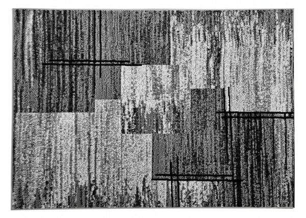 Szőnyeg 160x220 cm LUKEN téglalap alakú - szürke / fekete