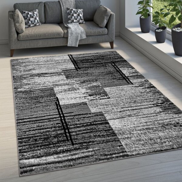 Szőnyeg 160x220 cm LUKEN téglalap alakú - szürke / fekete