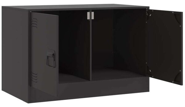 VidaXL Acél TV-szekrény Szett - Fekete - 134x39x44 cm