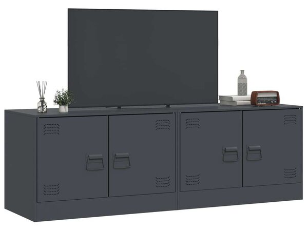 VidaXL 2 db antracitszürke acél éjjeliszekrény 67 x 39 x 44 cm