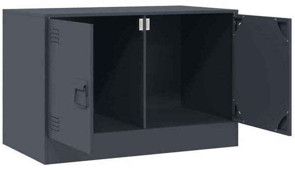 VidaXL 2 db antracitszürke acél éjjeliszekrény 67 x 39 x 44 cm