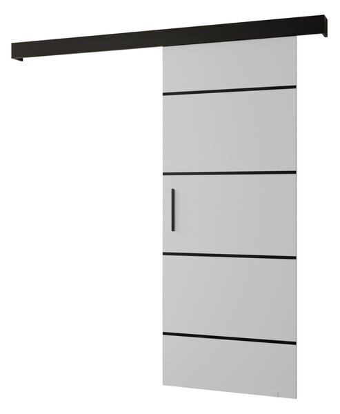 Tolóajtó fekete fogantyúval SALOME 4 - 80 cm, fehér / fekete