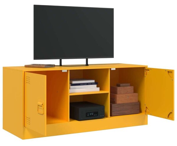 VidaXL TV-szekrény - Acél - Mustársárga - 99x39x44 cm