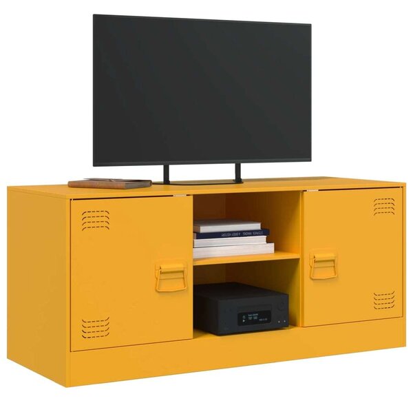 VidaXL TV-szekrény - Acél - Mustársárga - 99x39x44 cm