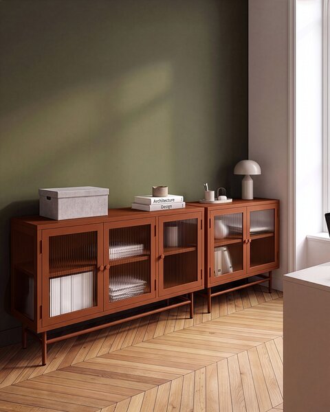 Vitrin DEVON Fém 115 cm Aranybarna