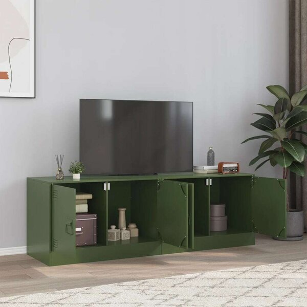 VidaXL Acél TV Szekrény - 2 db - Olívazöld - 67x39x44 cm