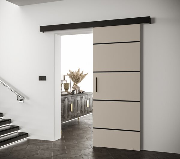 Tolóajtó fekete fogantyúval SALOME 4 - 80 cm, kasmír / fekete