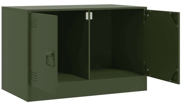VidaXL Acél TV Szekrény - 2 db - Olívazöld - 67x39x44 cm