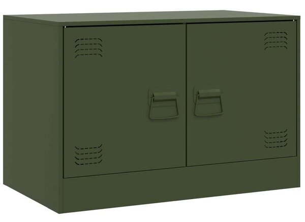 VidaXL Acél TV Szekrény - 2 db - Olívazöld - 67x39x44 cm