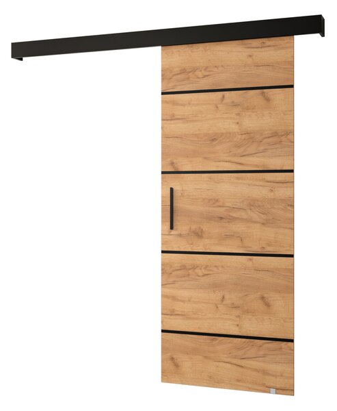 Tolóajtó fekete fogantyúval SALOME 4 - 70 cm, artisan tölgyfa arany / fekete