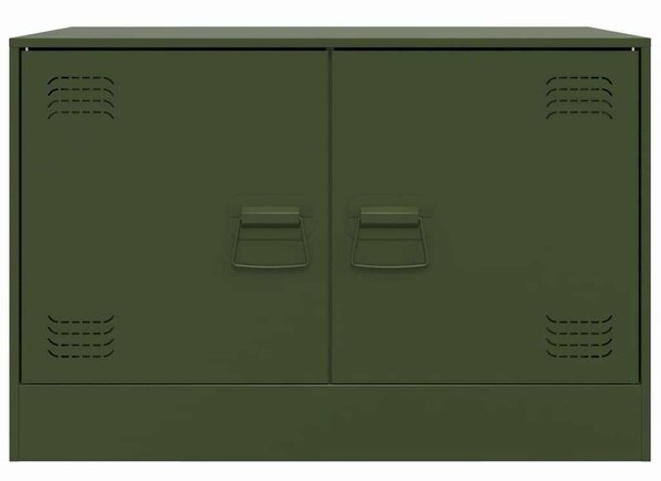 VidaXL Acél TV Szekrény - 2 db - Olívazöld - 67x39x44 cm