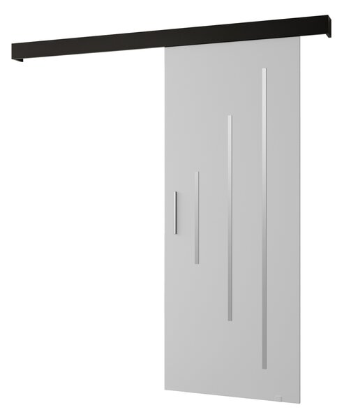 Tolóajtó ezüst fogantyúval SALOME 11 - 80 cm, fehér / fekete