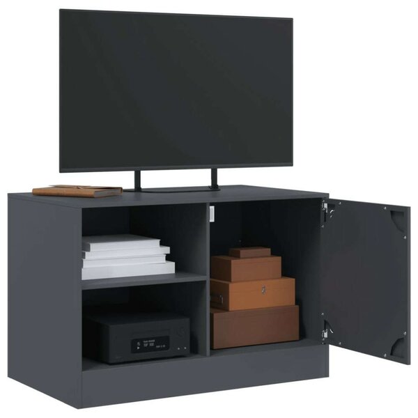 VidaXL 2 db antracitszürke acél éjjeliszekrény 67 x 39 x 44 cm