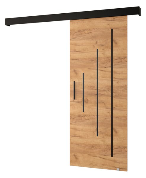 Tolóajtó fekete fogantyúval SALOME 11 - 80 cm, artisan tölgyfa arany / fekete