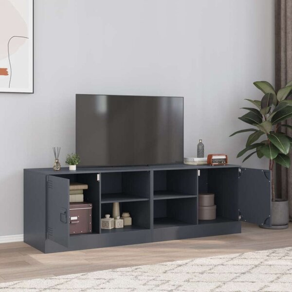VidaXL 2 db antracitszürke acél éjjeliszekrény 67 x 39 x 44 cm