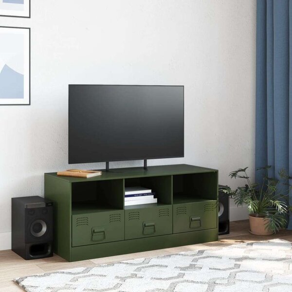 VidaXL Olívazöld Acél TV-szekrény - 99x39x44 cm