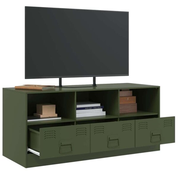 VidaXL Olívazöld Acél TV-szekrény - 99x39x44 cm