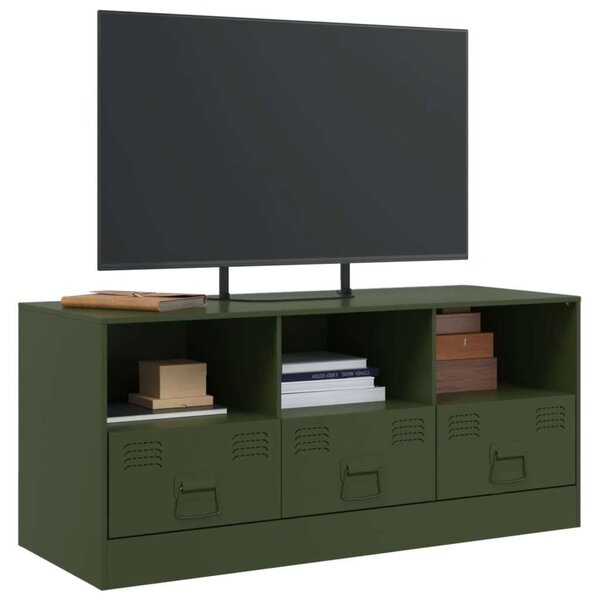 VidaXL Olívazöld Acél TV-szekrény - 99x39x44 cm