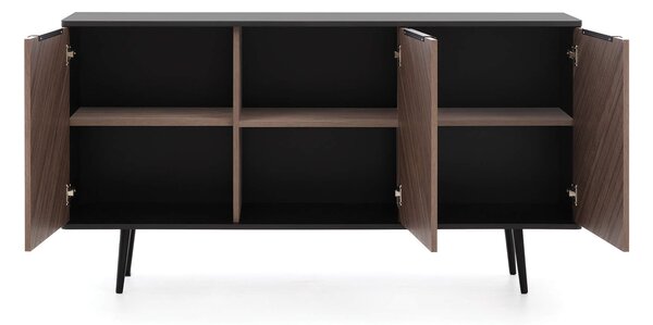 PINELLI K3D komód - fekete / tölgyfa dió